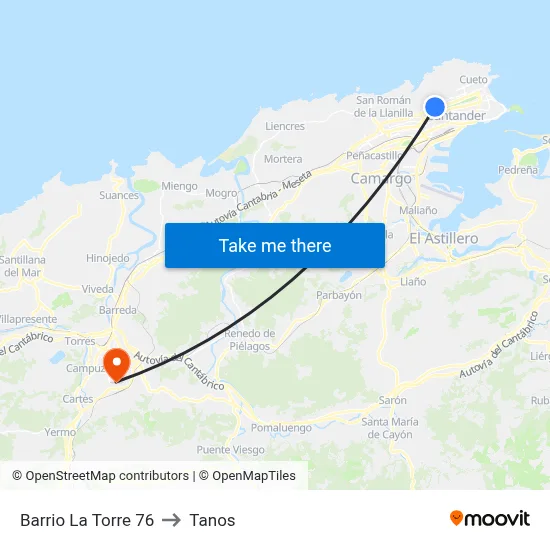 Barrio La Torre 76 to Tanos map