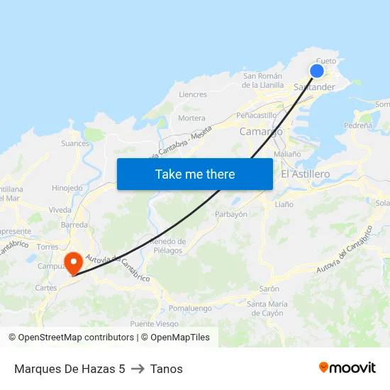 Marques De Hazas 5 to Tanos map