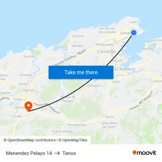 Menendez Pelayo 14 to Tanos map