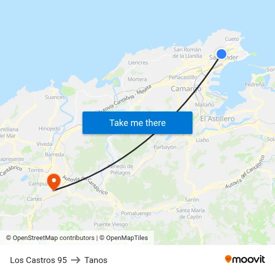 Los Castros 95 to Tanos map