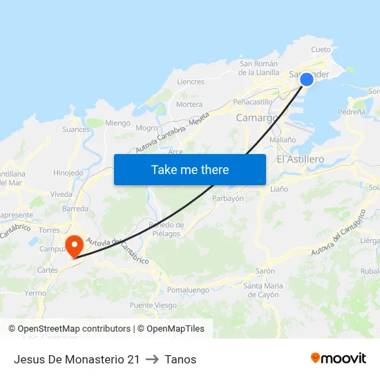 Jesus De Monasterio 21 to Tanos map