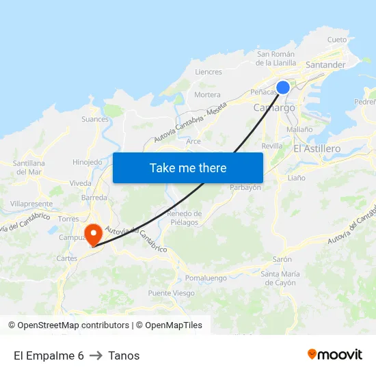 El Empalme 6 to Tanos map