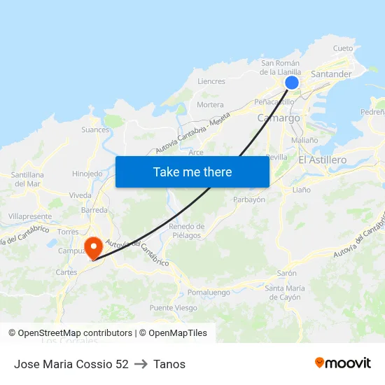 Jose Maria Cossio 52 to Tanos map