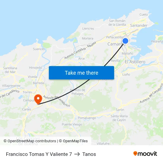 Francisco Tomas Y Valiente 7 to Tanos map