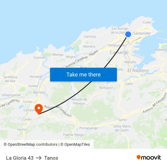 La Gloria 43 to Tanos map