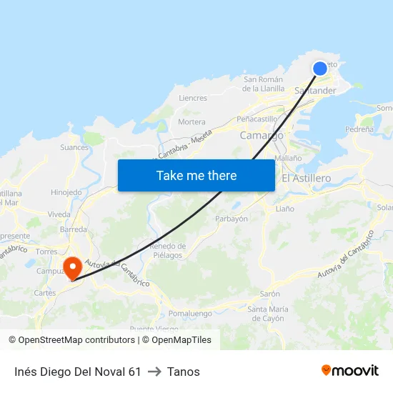 Inés Diego Del Noval 61 to Tanos map