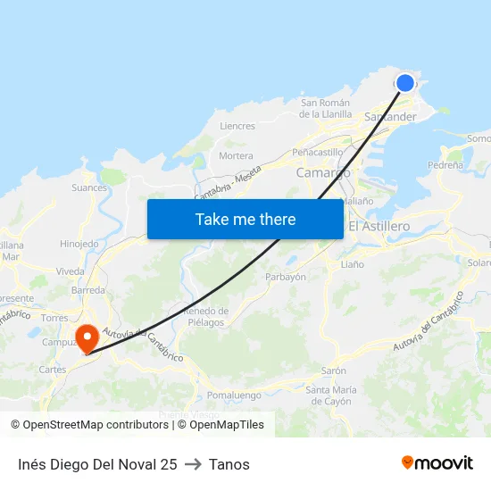 Inés Diego Del Noval 25 to Tanos map