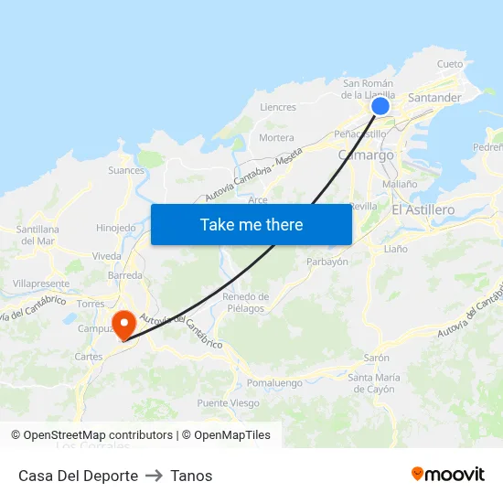 Casa Del Deporte to Tanos map