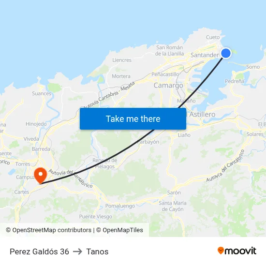 Perez Galdós 36 to Tanos map