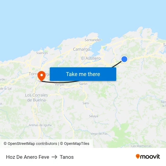 Hoz De Anero Feve to Tanos map