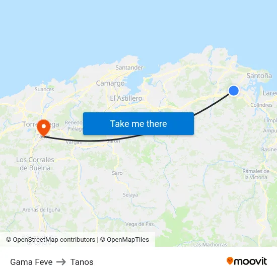 Gama Feve to Tanos map