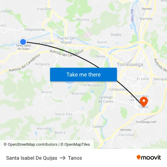 Santa Isabel De Quijas to Tanos map