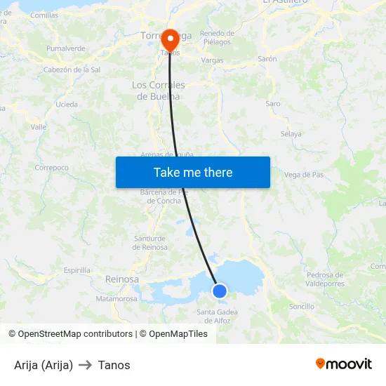 Arija (Arija) to Tanos map