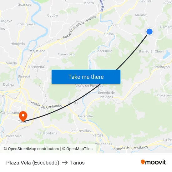 Plaza Vela (Escobedo) to Tanos map