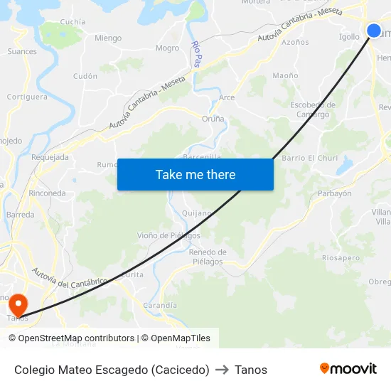 Colegio Mateo Escagedo (Cacicedo) to Tanos map