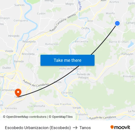 Escobedo Urbanizacion (Escobedo) to Tanos map