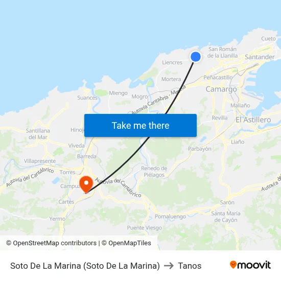 Soto De La Marina (Soto De La Marina) to Tanos map