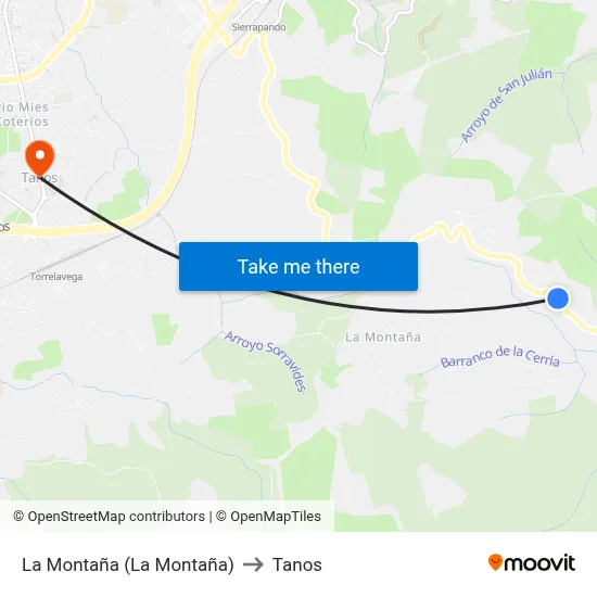 La Montaña (La Montaña) to Tanos map