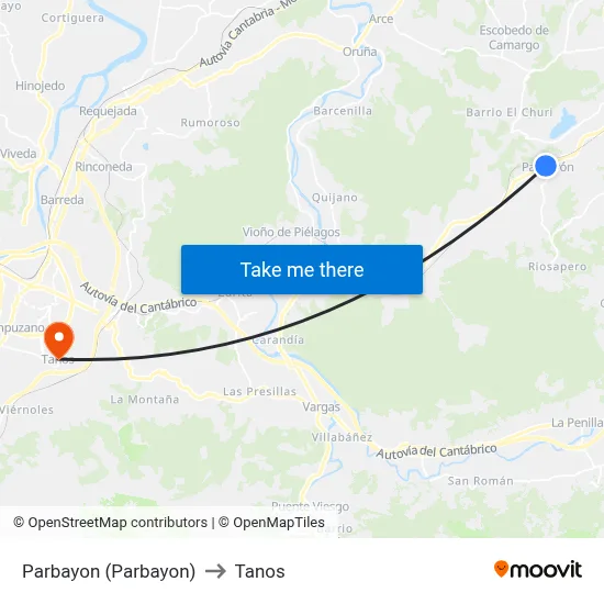 Parbayon (Parbayon) to Tanos map