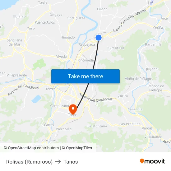 Rolisas (Rumoroso) to Tanos map