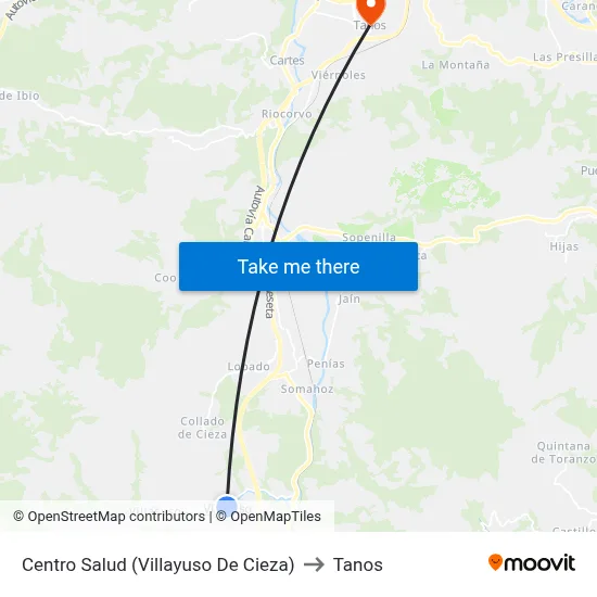 Centro Salud (Villayuso De Cieza) to Tanos map