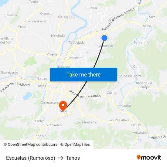 Escuelas (Rumoroso) to Tanos map