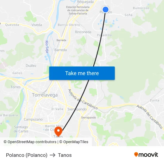 Polanco (Polanco) to Tanos map