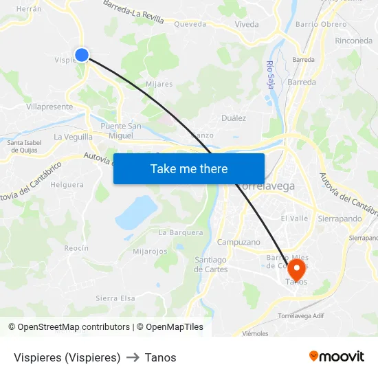 Vispieres (Vispieres) to Tanos map