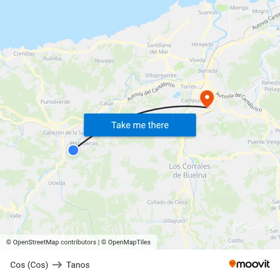 Cos (Cos) to Tanos map