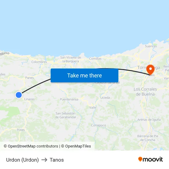 Urdon (Urdon) to Tanos map