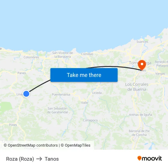 Roza (Roza) to Tanos map