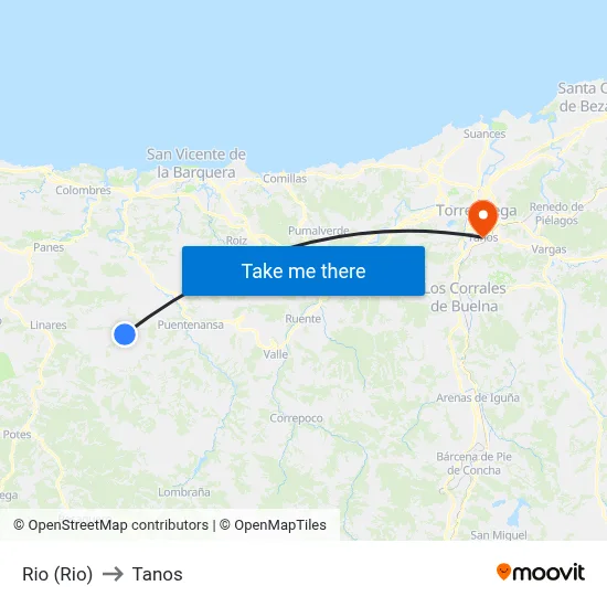 Rio (Rio) to Tanos map