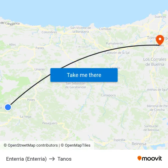 Enterria (Enterria) to Tanos map