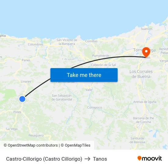 Castro-Cillorigo (Castro Cillorigo) to Tanos map