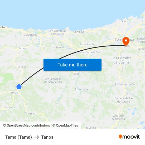 Tama (Tama) to Tanos map