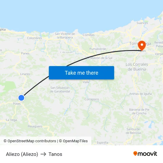 Aliezo (Aliezo) to Tanos map