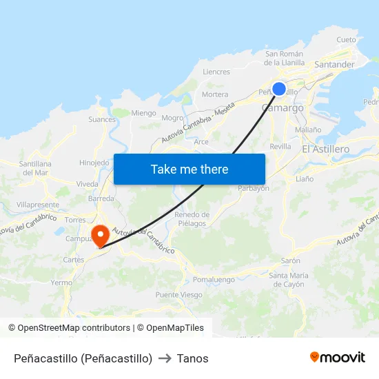 Peñacastillo (Peñacastillo) to Tanos map