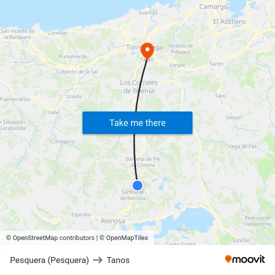 Pesquera (Pesquera) to Tanos map