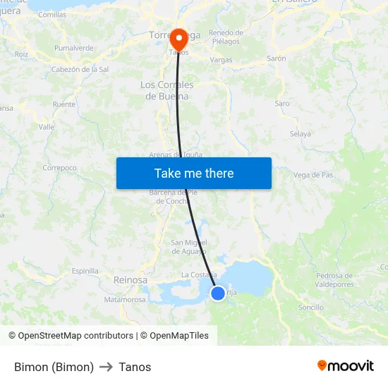 Bimon (Bimon) to Tanos map