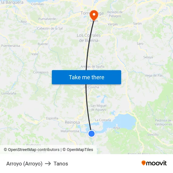 Arroyo (Arroyo) to Tanos map