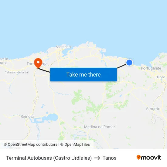 Terminal Autobuses (Castro Urdiales) to Tanos map