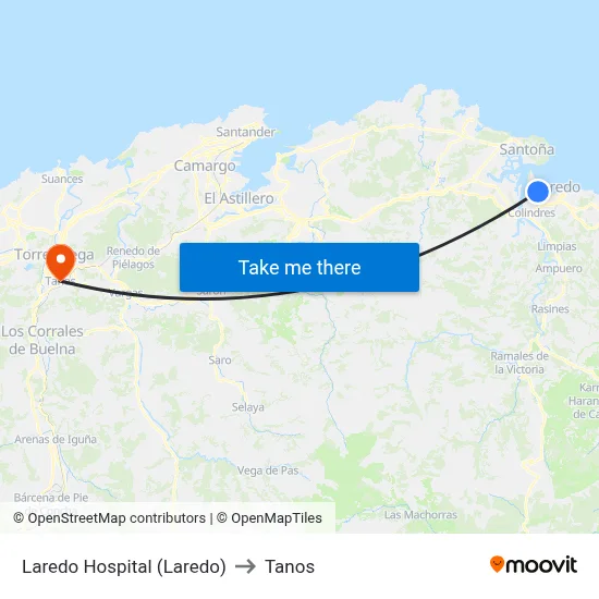Laredo Hospital (Laredo) to Tanos map