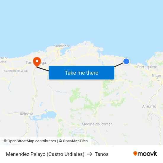 Menendez Pelayo (Castro Urdiales) to Tanos map