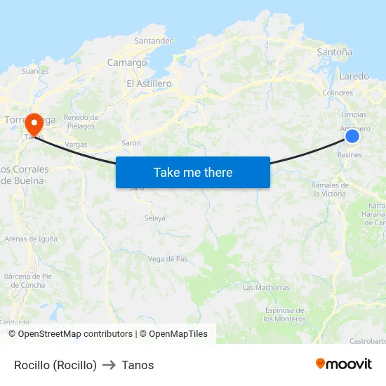 Rocillo (Rocillo) to Tanos map
