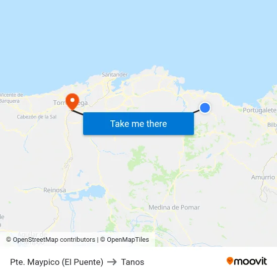 Pte. Maypico (El Puente) to Tanos map