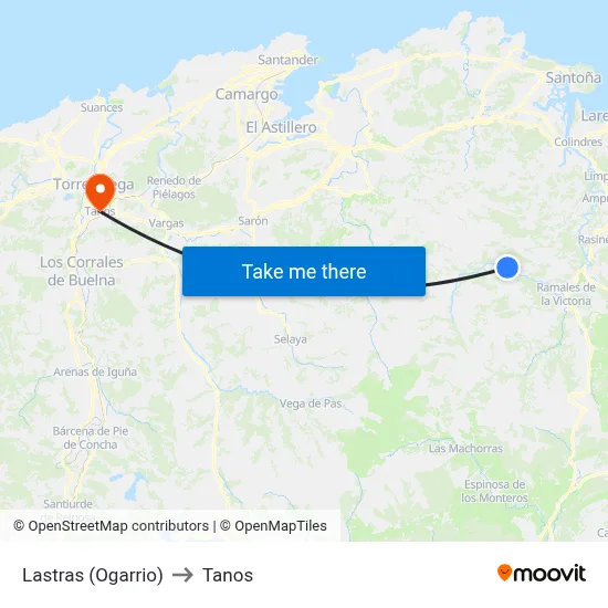 Lastras (Ogarrio) to Tanos map