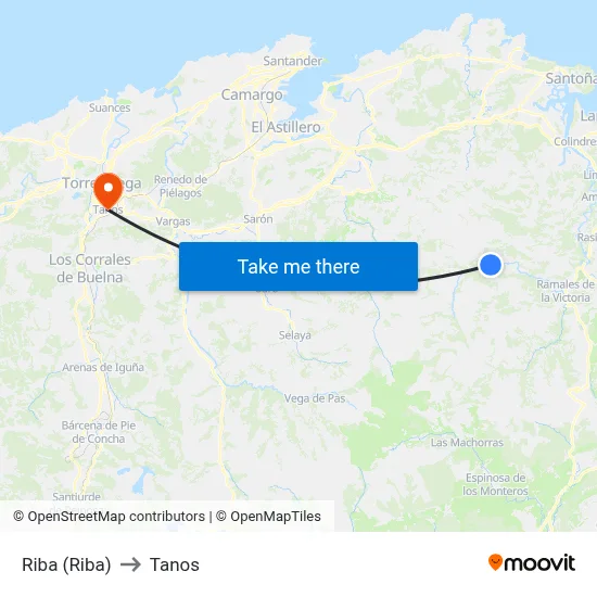 Riba (Riba) to Tanos map