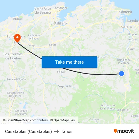 Casatablas (Casatablas) to Tanos map