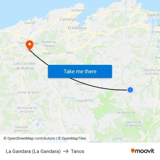 La Gandara (La Gandara) to Tanos map