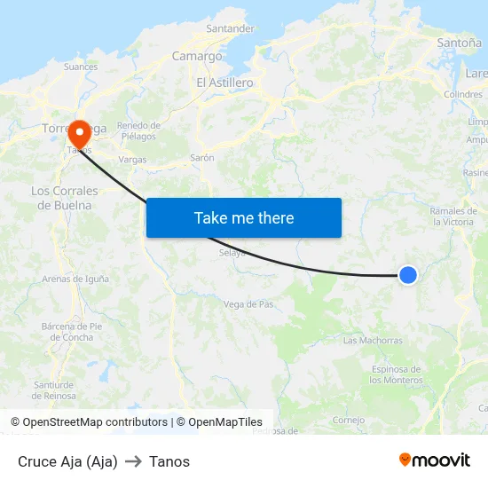 Cruce Aja (Aja) to Tanos map
